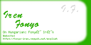 iren fonyo business card
